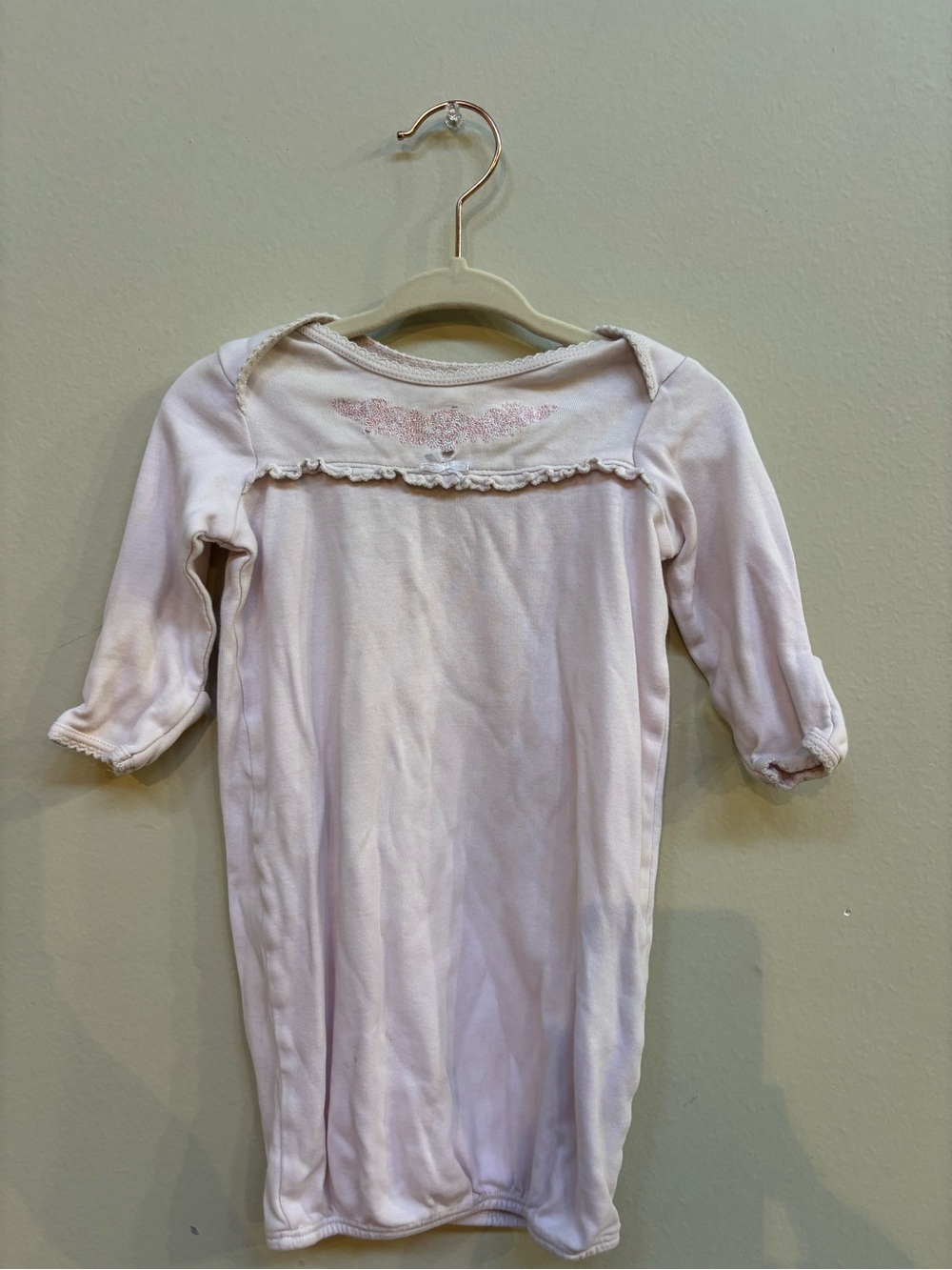 Little Me Pale Pink Cotton Sleep Gown with Ruffle Trim